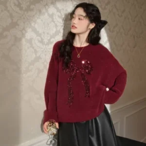 Glitter Ribbon Sweater